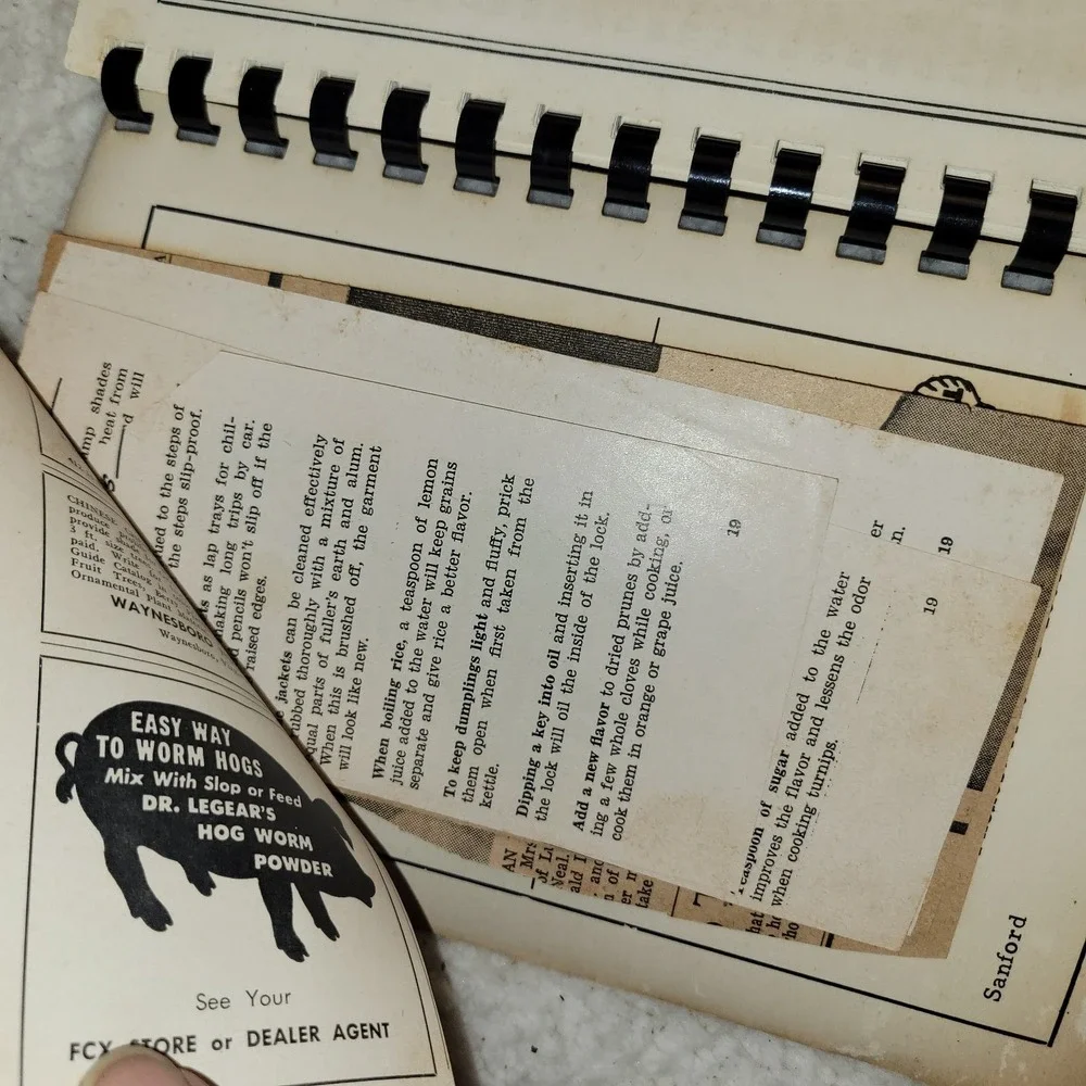 Vintage 1951 Your Household Guide Sanford NC Spiral‎ Cookbook Local Ads Ephemera